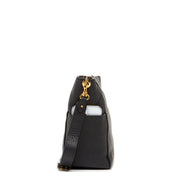 Italian Leather Crossbody Bag Medium Size Shoulder Bag Black Purse Women's Handbag
